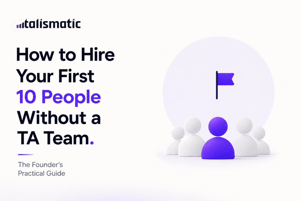 Founder-led hiring illustration showing a startup leader building their first team.